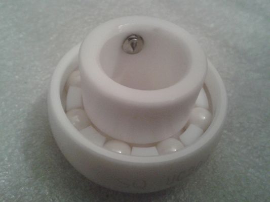 ZrO2 UC205 Ceramic Insert  Ball Bearing PTFE Cage With Adapting Thread In Conveyor Systems