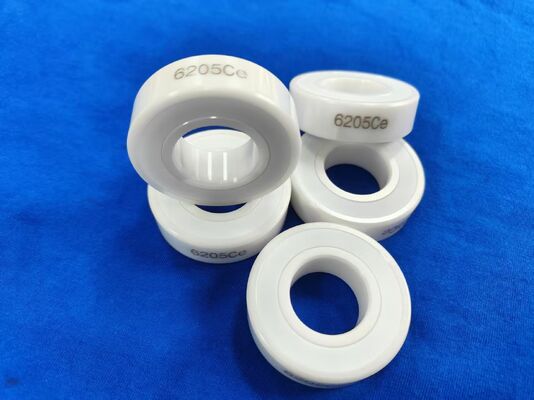 6205 Full Zirconia Ceramic Ball Bearing with P6/P5 Grade Precision PTFE Cage and Seals HIP Sintering ZrO2